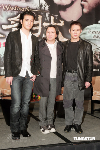 李连杰,陈可辛,金城武合影
